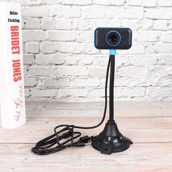 WEUVEB USB Flexible Web Camera Blue with Microphone for Laptop and Desktop Computer Use