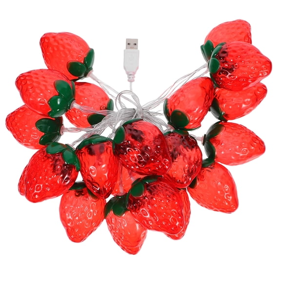 WEUVEB Red Strawberry Light Plastic USB for Indoor Decoration and Parties