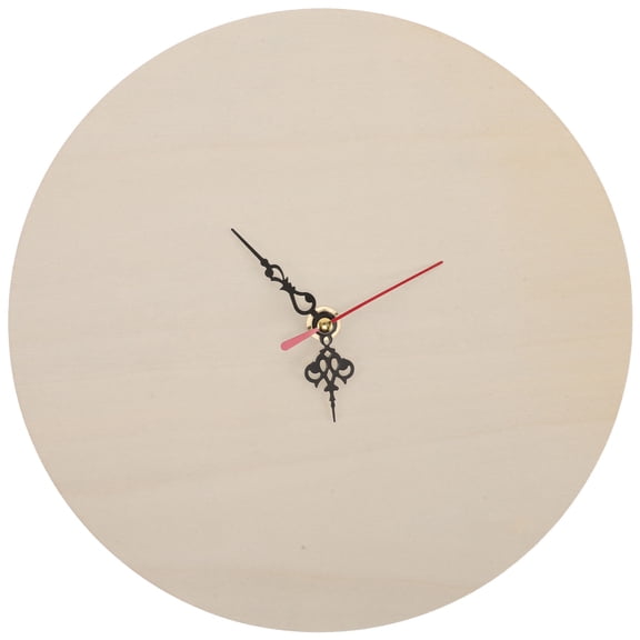 WEUVEB Unfinished Round Wood Clock Face with Movement for Crafting Unique Painting Wall Decor