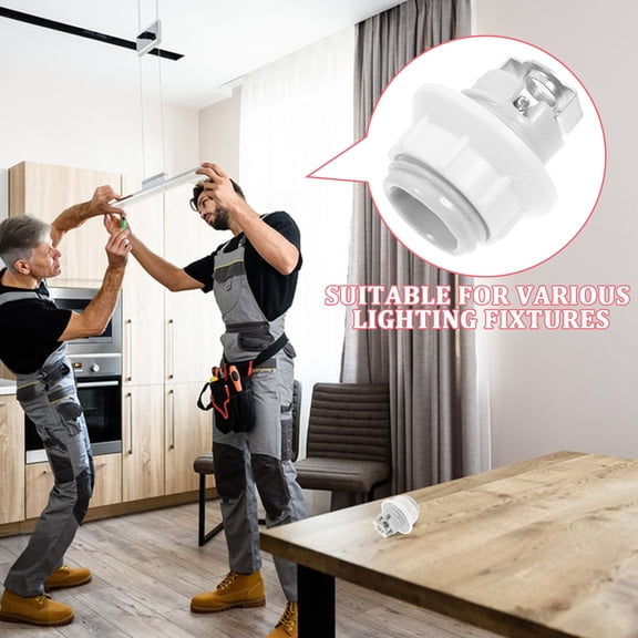 WEUVEB Universal White Ceramic Light Socket Replacement for Pendant Lights and Ceiling Fans