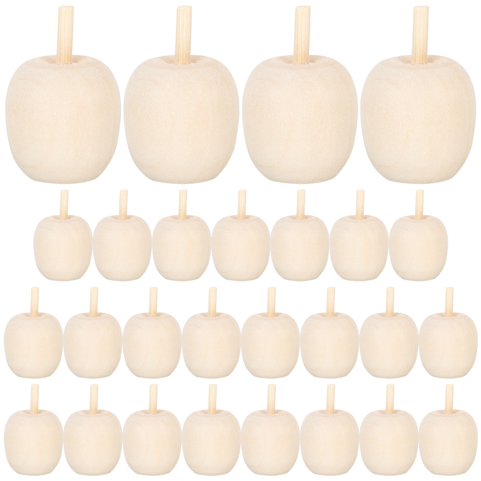 30pcs Unpainted Wooden Fruit Crafts - DIY Decoration Mushroom Ornaments For Kids, Blank Wood Toys For Painting & Creative Play
