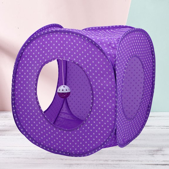 WEUVEB Violet Collapsible Cat Tunnel Tent Durable Spacious Indoor Outdoor Playhouse for Pets