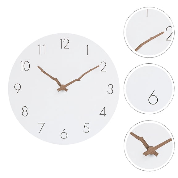 WEUVEB Silent Wall Clock MDF for Home Living Room Decor, Quiet Non-Ticking Background Wall Clock, 1 Piece