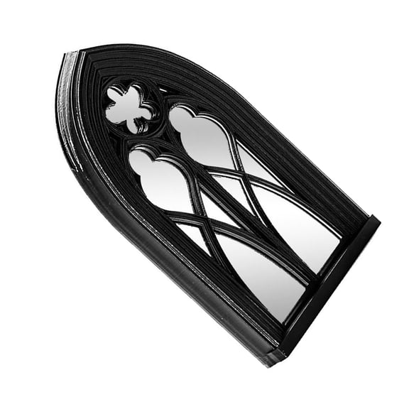 WEUVEB Wall Mirror with Black Arched Window Frame for Goth Room and Dark Academia Decor