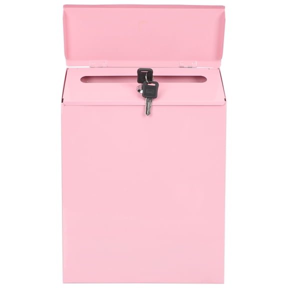 WEUVEB Wall Mounted Suggestion Box Pink Multi Function Household Letter Box for Storage