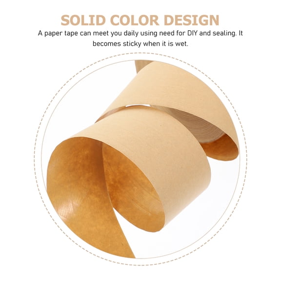 WEUVEB Water Activated Paper Sealing Tape Light Brown for Secure Packaging and Craft Use