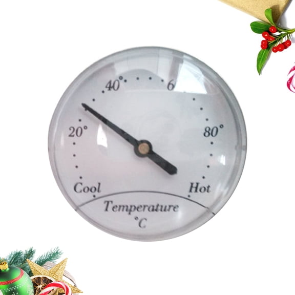 WEUVEB Water Temp Gauge Pointer Thermometer Stainless Steel 1Pack for Water Pot and Sauna 1.97*1.73*1.73in