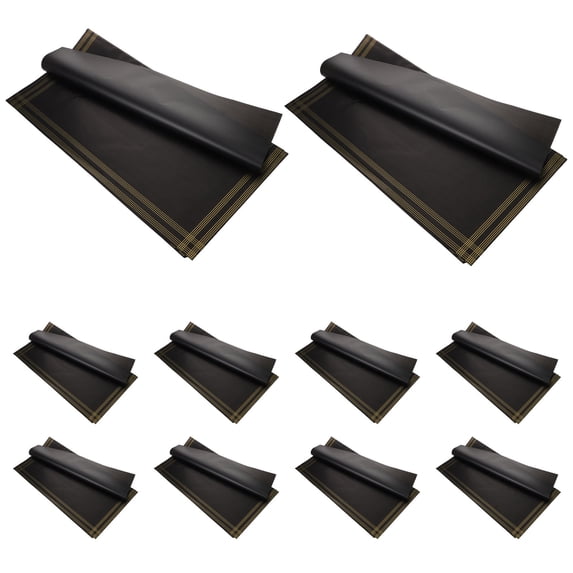 WEUVEB Black Floral Gift Wrapping Paper with Decorative Trim for Presents, Crafts, and Party Decorations
