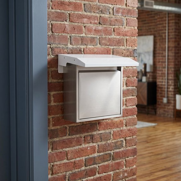 WEUVEB Outdoor Mailbox Rain Barrier Plate White Metal Easy Install for Home