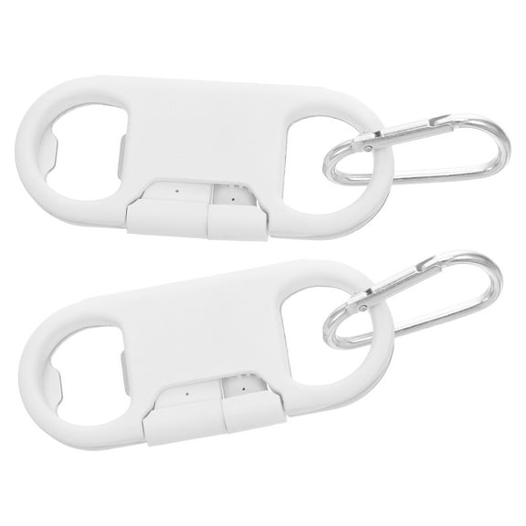 WEUVEB White ABS Telephone Keyring and Bottle Opener Creative Keychain for Charging Mobile Phones 2pcs