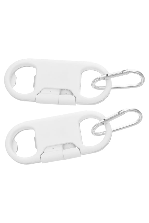 White ABS Telephone Keyring and Bottle Opener Creative Keychain for Charging Mobile Phones 2pcs