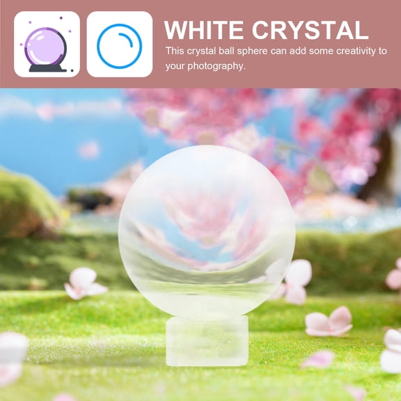 WEUVEB White Crystal Ball Sphere for Feng Shui Meditation and Wedding Decoration Glass Ornament