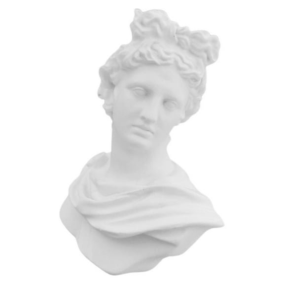 WEUVEB Fine Detail White Resin Bust Sculpture for Retro and Vintage Style Table Decor
