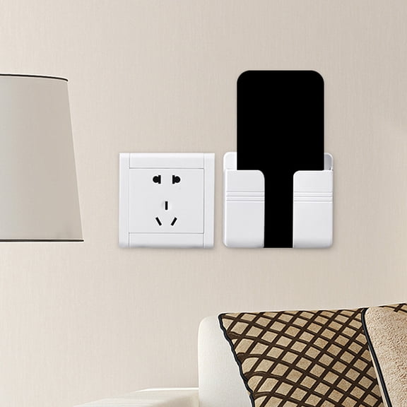 WEUVEB Wall-Mounted Phone Holder ABS Organizer for Kitchen Mobile Devices, 4 Pieces Set, Space-Saving Storage Solution