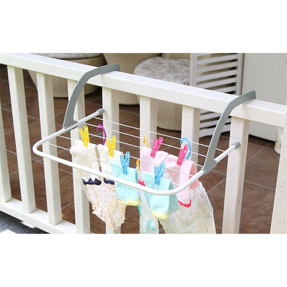 WEUVEB Windproof Clothes Drying Rack ABS Grey for Outdoor 1Pcs