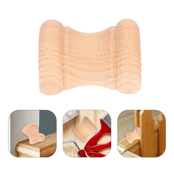 WEUVEB Wood Craft Balusters Solid Wood Khaki Elegant Design for Home Decoration 1Set