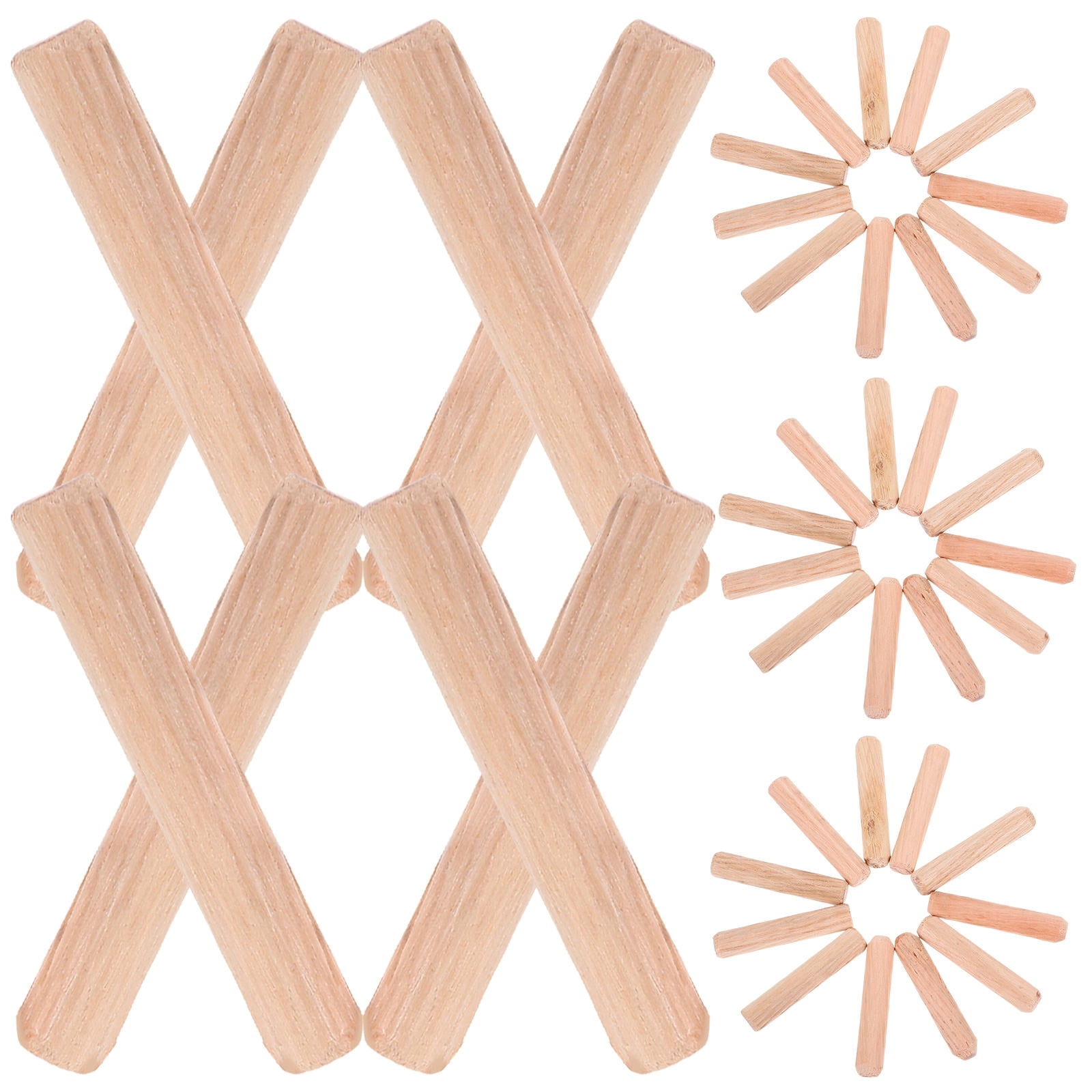 WEUVEB Wood Dowel Pins Beige - Wood Craft Rods with Strong Glue Bonding for Furniture and Home Projects