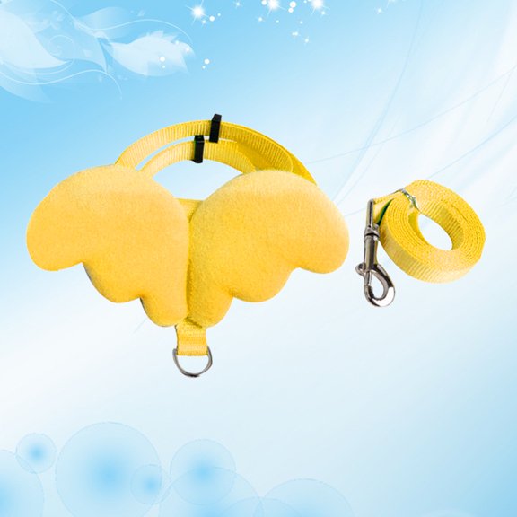 WEUVEB Yellow Pet Cat Leash with Adjustable Chest Strap and High Strength Buckle Design