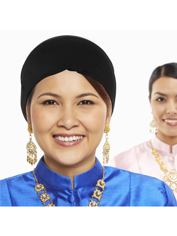 Women's Hijab Undercap, Black 1-Pack Muslim Wrap Inner Cap, Breathable Stretch Hair Cover for Daily Comfort Wear