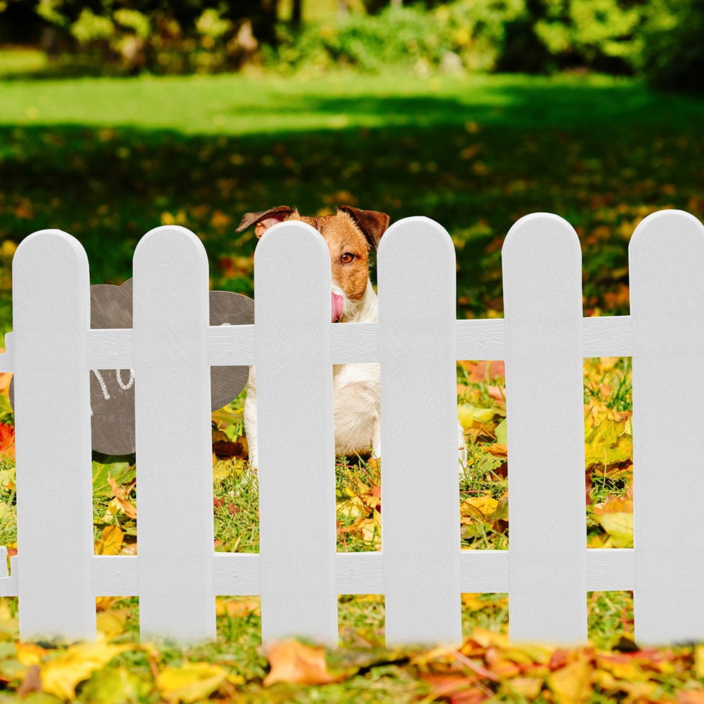 WEUVEB 1Set White PVC Decorative Fence with for Lawn Garden Flowerbed Edging