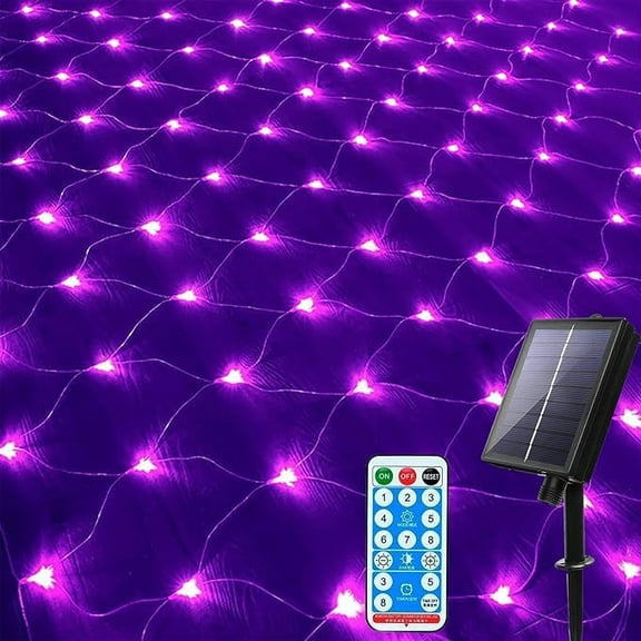 WEVSolar Net Lights Outdoor 1.5x1.5M 96LED Mesh Fairy String Lights with 8 Modes Waterproof Auto ON/Off Decorative Light for Garden Fence Balcony