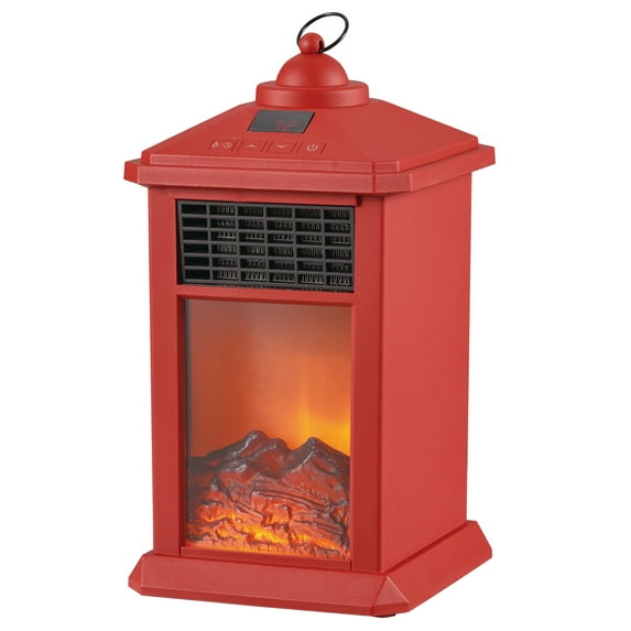WEWARM Electric Ceramic Desktop Lantern Fireplace, Red