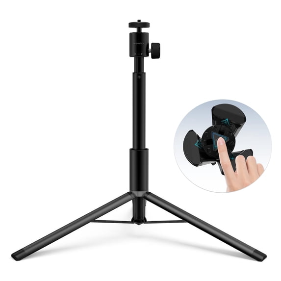 WEWATCH Mini Tripod Stand for Camera Projector, Adjustable, 360 & One Button Open Close, 31 inch, Aluminum Alloy