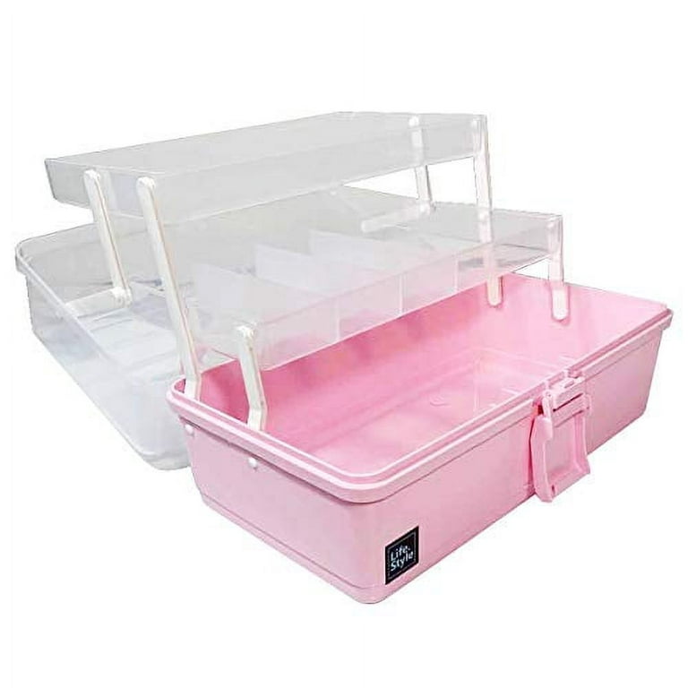 WEWLINE Art Supply Box 3-Layers Plastic Craft Box with Handle for Children  Student Kids,Portable Lockable Storage Box for Arts, Crafts & Sewing  Supplies,Perfect for Home Office 