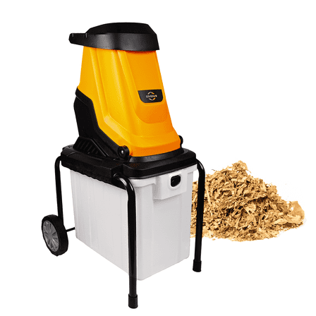 WEWORK 15-Amp Wood Chipper Shredder, Electric Mulcher with 50L Collecting Bin 1.8In Cutting Diameter for Mulching, Composting and Yard Cleanup 15:1 Reduction for Wood Waste Cleanup