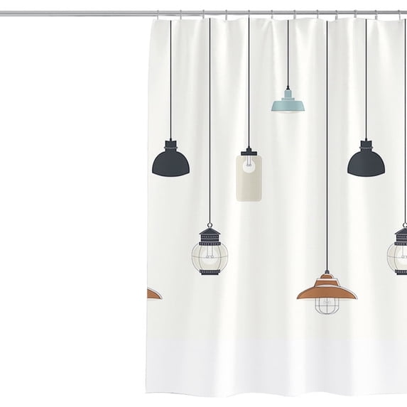 WEXIA Curtain White Waterproof Fabric Bathroom Curtains Machine Washable 59" x 79"