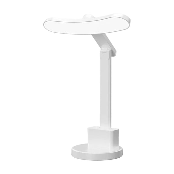 WEXOPE Adjustable Foldable Eye Care LED Desk Lamp With Sturdy Storage Base, Soft Diffused Rechargeable Lighting For Reading Working Studying At Home Dorm Office Space,White