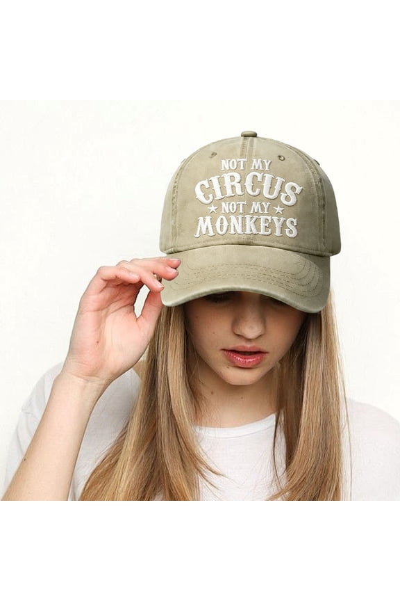 WEXOPE It's Not My Circus It's Not My Monkey Embroidered Baseball Cap - Breathable Cotton Hat for Outdoor Sports, Casual Wear, Adjustable Fit for All Head Sizes, Durable & Washable Design