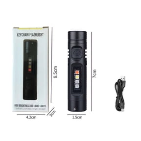 WEXOPE Compact Aluminum Alloy Multifunctional Mini Flashlight, Single Button Easy Control Design, Lightweight Sturdy Torch For Camping Hiking Emergency Daily Lighting Requirements,Black