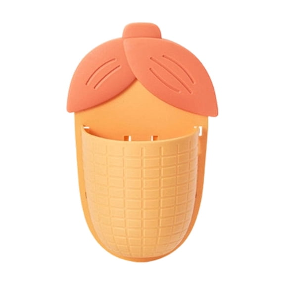 WEXOPE Corn Shaped Wall Shelf - No Drilling Adhesive Storage Organizer for Kitchen & Bathroom - Waterproof Plastic Design - Fun Home Decor and Gift Idea for Toiletries and Spice Jars