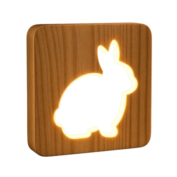 WEXOPE Engraved Acrylic Cut Hollow Night Light with Remote Control - Multi - Color LED, Solid Wood Base, USB Powered, Ideal for Home Decor, Baptisms, Easter, Christmas Gifts,Multicolor B