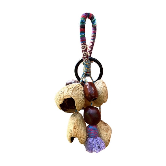 WEXOPE Handmade Natural String Wind Chimes - Melodious Fruit Shell Decor for Yoga, Relaxation & Mindfulness | Indoor & Outdoor Chimes with Durable Natural Fiber Ropes,Multicolor A