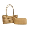 thumbnail image 1 of WEXOPE Hollow Woven Women Shoulder Tote Bag, Durable Handmade Handbag with Inner Pouch, Spacious Underarm Purse Suitable for Daily Commute, Beach and Travel,Yellow, 1 of 6