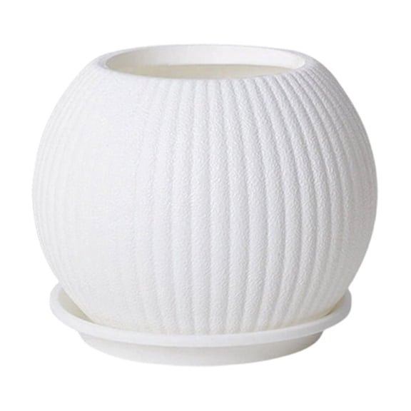 WEXOPE Imitation Ceramic Plant Pot, Breathable Plant Container, Shatter Resistant Stable With Drainage Tray