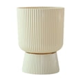 thumbnail image 1 of WEXOPE Light High Footed Resin Imitation Ceramic Flower Pot for Home Decoration – Durable Plastic Material, Modern Design, Ideal for Indoor Plants and Soft Landscaping,Yellow, 1 of 5