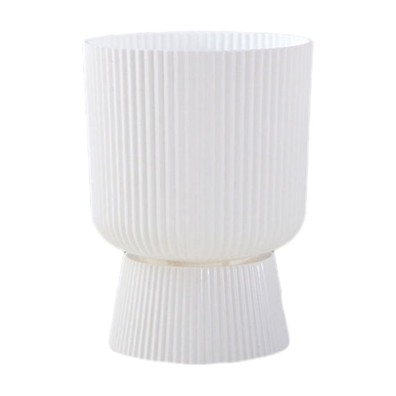 WEXOPE Light High Footed Resin Imitation Ceramic Flower Pot for Home Decoration – Durable Plastic Material, Modern Design, Ideal for Indoor Plants and Soft Landscaping,White