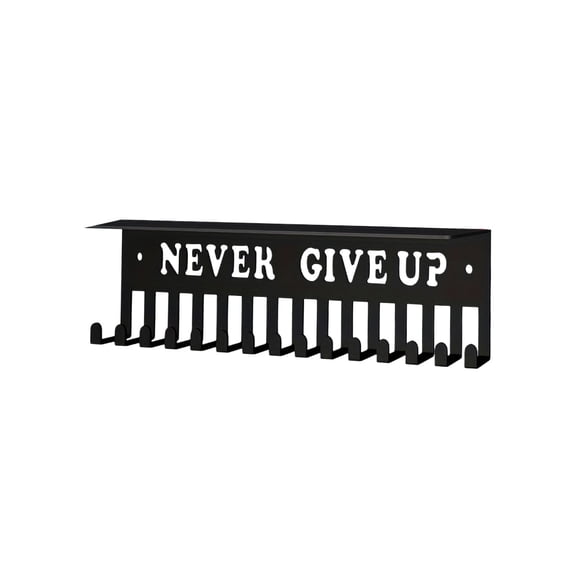 WEXOPE Metal Medal Hanger Wall Mount, Sturdy Iron Trophy Display Shelf, Multi Hook Organizer for Sports Award Collection