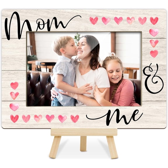 WEXOPE Mom and Me Picture Frame - Wood Photo Frame for Desk Display, Perfect First Time Mom Gifts, Thoughtful Mother's Day, Birthday, Thanksgiving Gift, HD Printed Design