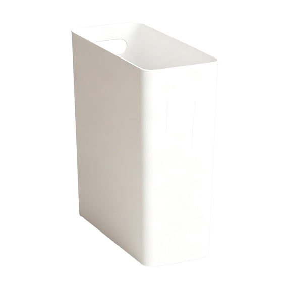 WEXOPE Narrow Slit Garbage Bin with Handle, Slim Plastic Trash Can for Kitchen Bathroom Bedroom, Space Saving Waste Basket for Home Storage,White