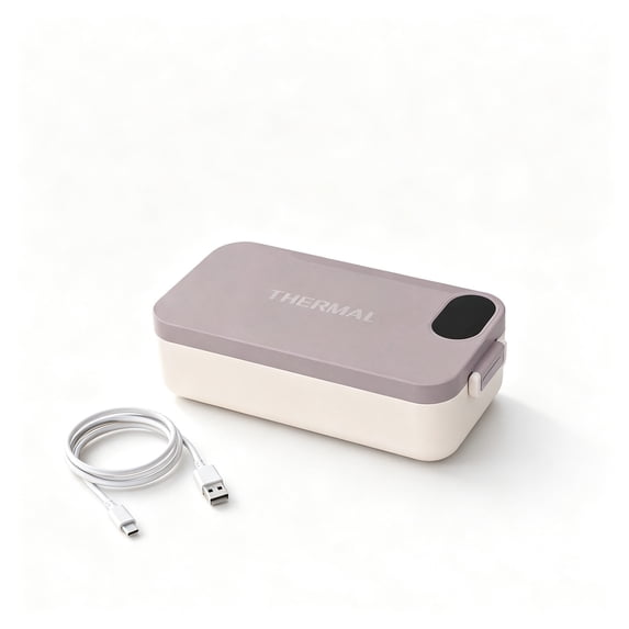 WEXOPE Portable USB Heated Lunch Box with Smart Timer, Long-lasting Insulation, Food-grade Stainless Steel, Safe Reheating for Office, Travel, and Home,Pink