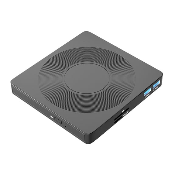 WEXOPE Slim Portable Multi Interface External Optical Drive High Speed Disc Reader Writer Compatible With Windows Mac System For Data Reading And Burning,Black