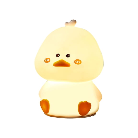 WEXOPE Soft Silicone & ABS Duck Shaped Slap Night Light, Rechargeable Bedside Lamp Runs 4 To15 Hours, Comfort Gentle Lighting For Bedroom Living Room Study Restful Ambient Setup,Colorful
