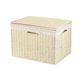 thumbnail image 1 of WEXOPE Stackable Woven Rattan Storage Basket With Lid Removable Linen Liner Multipurpose Closet Bathroom Shelf Organizer,Beige, 1 of 6