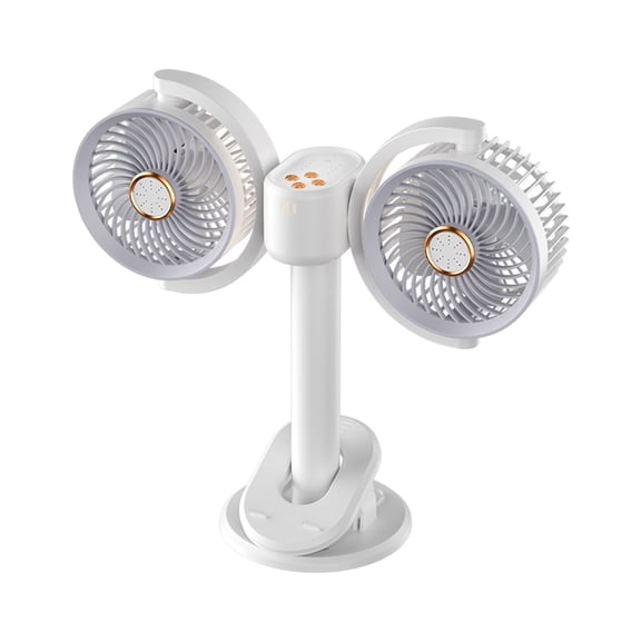 WEXOPE USB Rechargeable Clip - On Fan, Strong Wind Silent Two - End Small Fan, Portable ABS Mini Desk Fan with Adjustable Speed, Ideal for Home, Office, Travel, and Outdoor Use,White