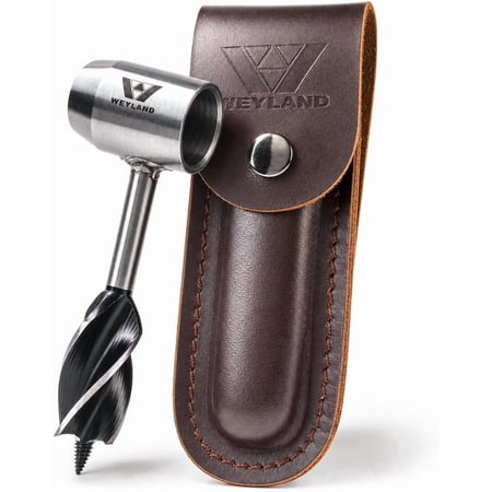 WEYLAND 1-Inch Settlers Tool, Scotch Eye Hand Auger and Peg Maker with Leather Belt Sheath
