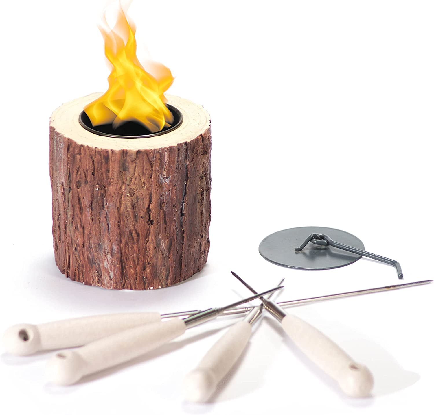 WEYLAND Tabletop Fire Pit Bowl with Roasting Sticks Mini Fireplace